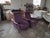 Reclining Chair in Purple Velvet, 1970s For Sale - Image 3 of 14