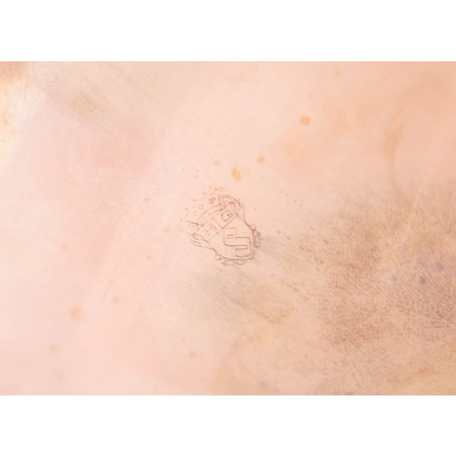 Antique English Brass & Copper Repoussé Footed Cachepot Planter With Eagle Handles For Sale - Image 11 of 11