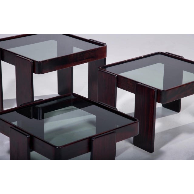 Mid-Century Modern Nesting Tables by Gianfranco Frattini for Cassina, 1970s, Set of 3 For Sale - Image 3 of 6