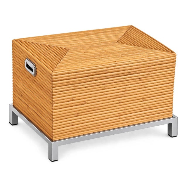 Pencil Reed Chest on Chrome Base, 1970 For Sale - Image 4 of 6