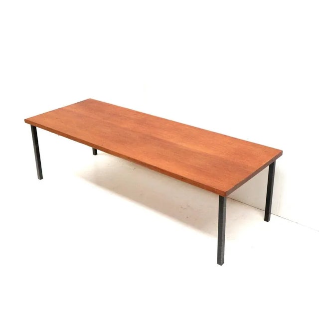 Large vintage rectangular coffee table made in the 1960s. Dimensions: Width: 148.5 cm Height: 42.5 cm Depth: 54 cm The...