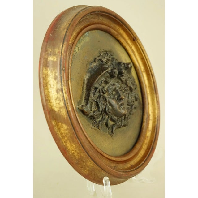Metal Gilded Bronze Plaque Medallion with Medusa Face Bas-Relief by Vincenzo Gemito, Italy, Late 1800s For Sale - Image 7 of 18