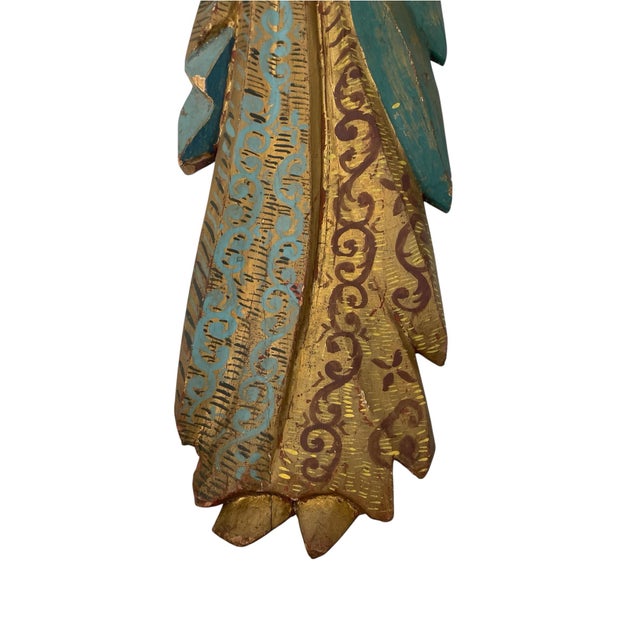 VTG 28” Polychrome Moses Hand Carved Wood 3d Wall Plaque Santos. 10 Commandments For Sale - Image 4 of 7