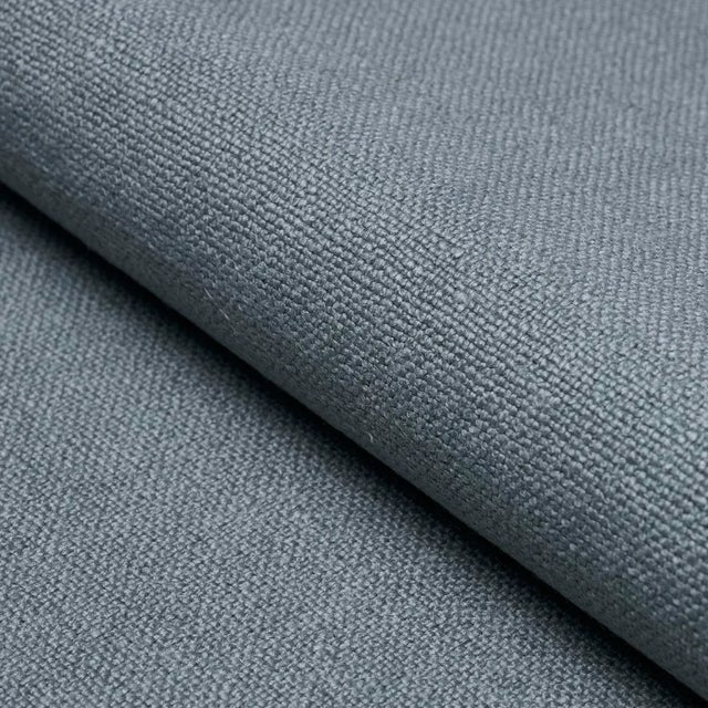 SAMPLE - Schumacher Lars Rustic Linen Fabric In Sky For Sale