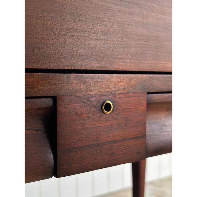 Antique Mahogany Lift-Top Writing Desk Console Table For Sale - Image 11 of 15