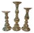 Polished Brass Candlesticks Set of 3 For Sale