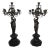 Pair of large patinated bronze candelabras representing caryatids For Sale