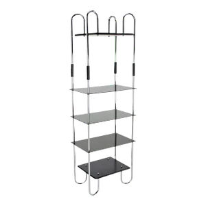 Mid Century Modern Tinted Smoked Lucite Shelves Bauhaus Style Etagere Wall Unit