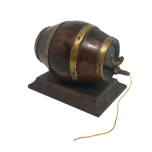 19th Century English Barrel Keg Form String Holder