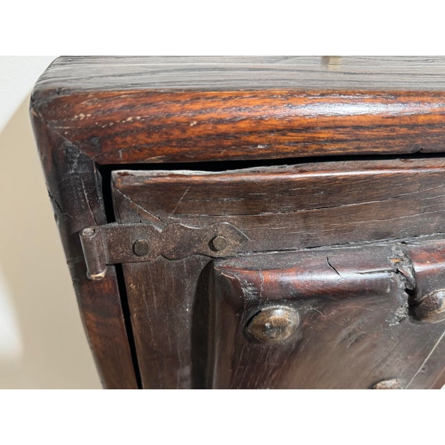 Wood Antique Rustic Wooden Wall-Mounted Key Cabinet, 9 Hooks For Sale - Image 7 of 12