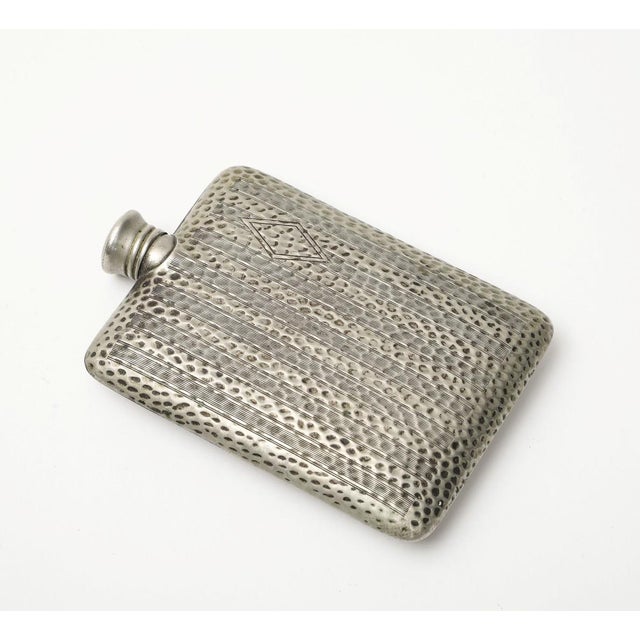 Metal Silver Engraved Flask For Sale - Image 7 of 10