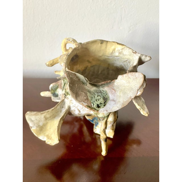 Ceramic American Studio Pottery Sculpted and Glazed Ceramic Nautical Vessel For Sale - Image 7 of 8