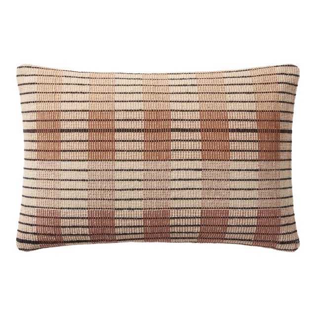 Amber Lewis x Loloi Onofre Ivory / Brown 13" x 21" Cover Only Pillow For Sale