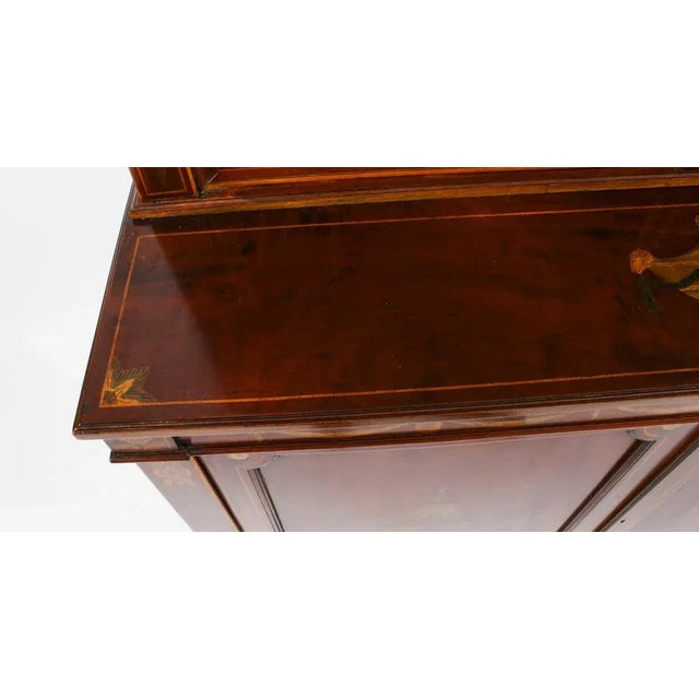 Wood Antique Marquetry Inlaid Bookcase, 19th Century For Sale - Image 7 of 18