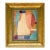 Contemporary Colorful Abstract Oil Painting in Vintage Frame For Sale