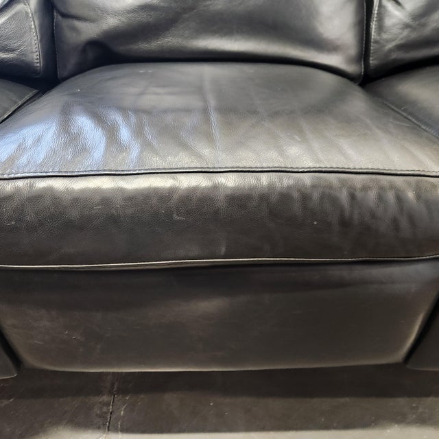 Stickly Mission Style Powered Leather Reclining Ends Sofa / Couch For Sale - Image 6 of 16
