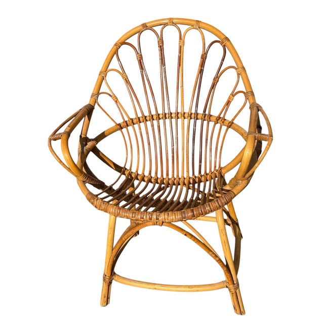 1960s Vintage French Rattan Armchairs, 1960s, Set of 2 For Sale - Image 5 of 13