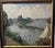 Fritz Zimmer, Harbor in Düsseldorf, Oil Painting on Canvas, in Very Good conditions. Designed 1920 to 1949 This piece is...
