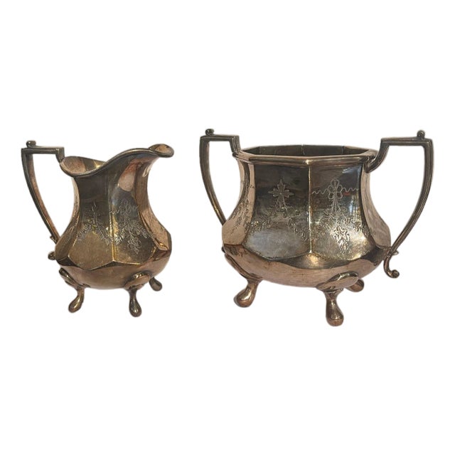 Sheffield Milk Jug and Sugar Bowl, Early 20th Century, Set of 2 For Sale