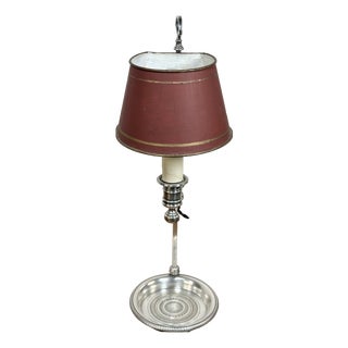 19th Century Quinquet Lamp in Silvered Metal, 1890s For Sale