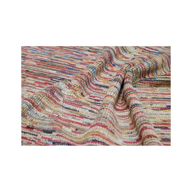 1960s Modern Multicolor Handknotted Wool Rug For Sale - Image 5 of 7