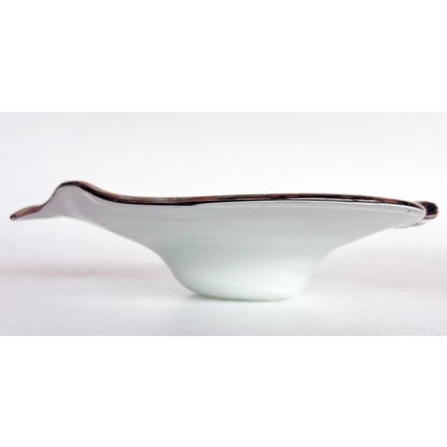 Mid 20th Century Mid 20th Century Murano Glass Hand-Blown Gold Infused Leaf-Form Tray or Ashtray For Sale - Image 5 of 11