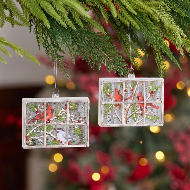 Bring the beauty of nature indoors this holiday season with this Cardinal Window Ornament Set. Each vibrant glass cardinal...