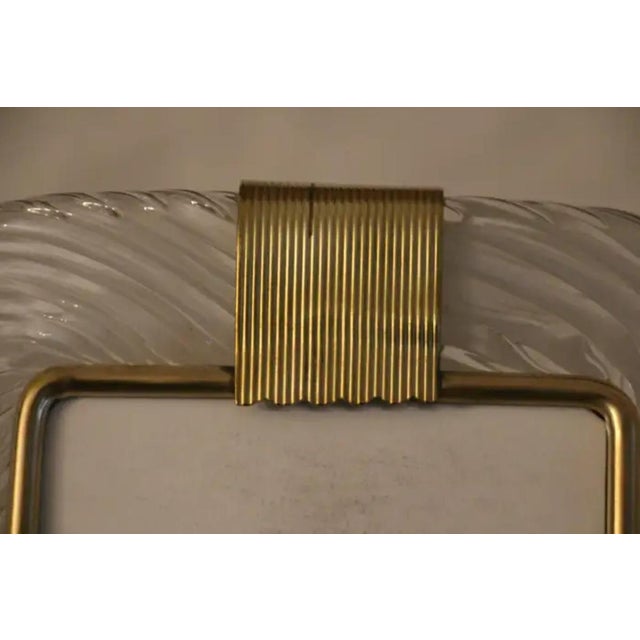 Milky White Twisted Murano Glass and Brass Photo Frame by Barovier E Toso from Barovier & Toso For Sale - Image 4 of 13