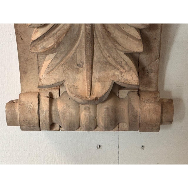 Cream Pair of Carved Wood Wall Brackets For Sale - Image 8 of 9