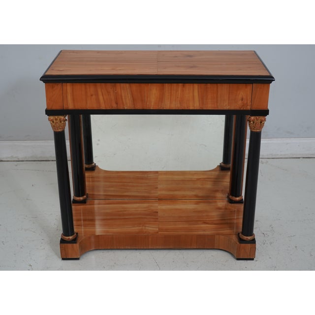 Age: C.1820-1860 Details: Satinwood Dovetailed Drawer Construction Mirrored Back Petticote Console Table Black Ebonized...