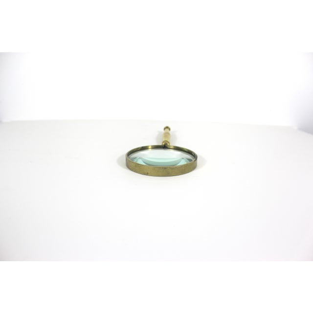 Vintage Solid Brass Magnifying Glass For Sale - Image 9 of 10