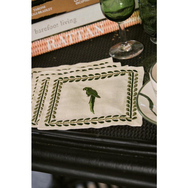 The "Casa Collection '24" features tablecloths and napkins in Navy, Red, and Aqua, reflecting Johanna Ortiz's tropical...