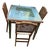 Vintage Mid-Century Leg-O-Matic Folding Game Table & 3 Cane Back Chairs Set (Mcm / Coastal Chess & Checkers) For Sale