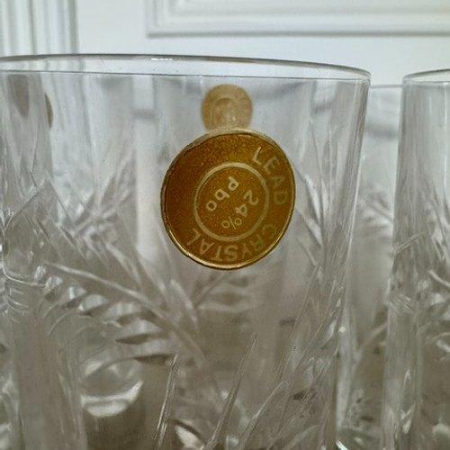 Set of 6 RCR-Attributed Italian Cut Crystal Highball Glasses With 800 Silver Bases by Vincenzo Cei, Florence For Sale - Image 4 of 7