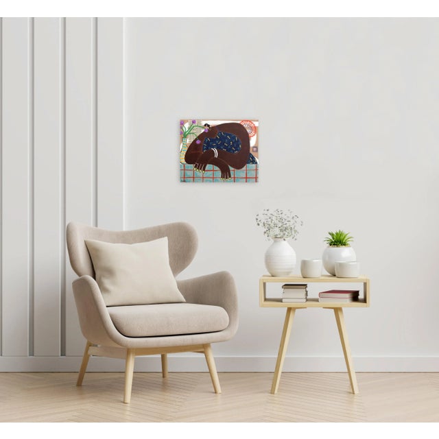 Brown Soliloquy in Bloom - Colorful Abstract Feminine Figurative Original Artwork by Courtney Simone For Sale - Image 8 of 9