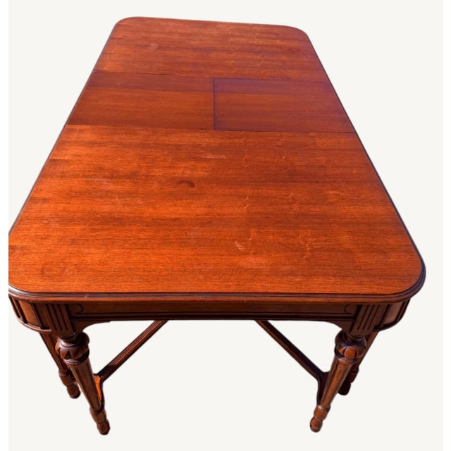 1920s Antique 1920s Federal Hepplewhite Walnut Dining Table 16" Leaf Self-Storing For Sale - Image 5 of 18