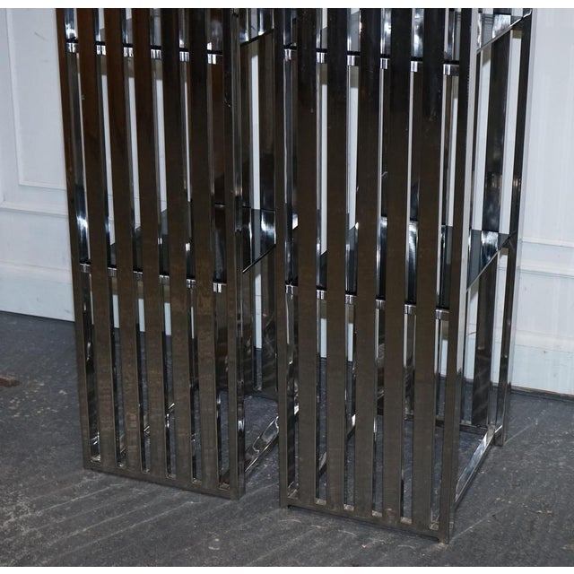 Stainless Steel Bookcases with Smoked Glass Shelves from Casa Padrino, Set of 2 For Sale - Image 11 of 12