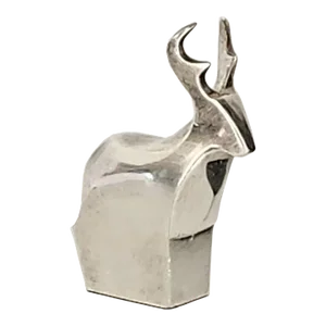 1980s Dansk Silverplated Reindeer Paperweight Ornament Designed by Gunnar Cyrén