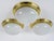 Mid-Century Modern Vintage Brass and Opaline Glass Flush Mount, Germany, 1970 For Sale - Image 3 of 18