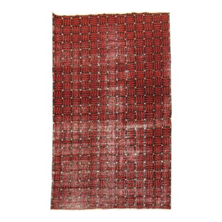 Black and Red Antique Deco Rug For Sale