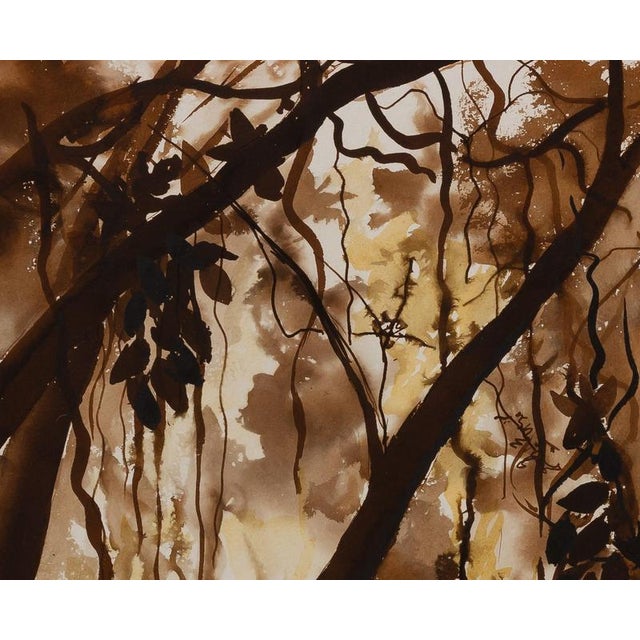 Modern Jacques Noury, Below, Watercolor For Sale - Image 3 of 4
