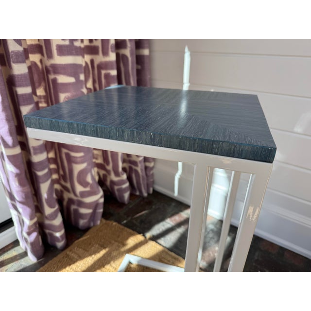 Wood Keith Fritz Fine Furniture Sidecar in Ceylon Blue For Sale - Image 7 of 13