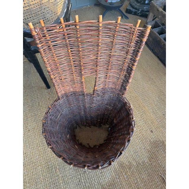 Vintage French Grape Harvesting Basket For Sale - Image 4 of 5