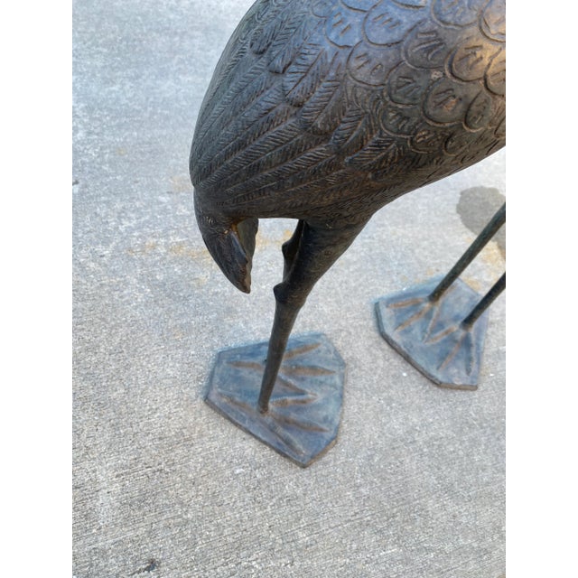 Pair of 1970s Large Metal Standing Birds For Sale - Image 9 of 13