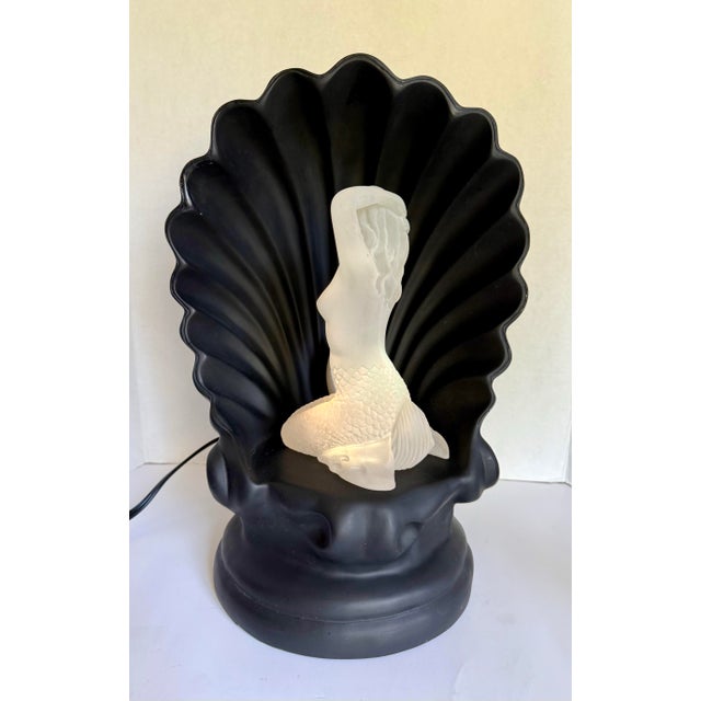 Plastic 1980's Art Deco Lucite Mermaid Color Changing Motion Shell Lamp For Sale - Image 7 of 12