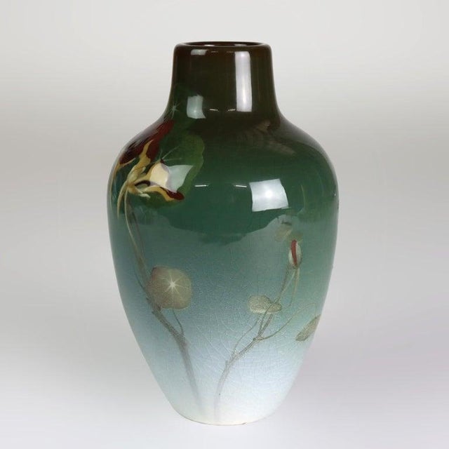 Arts & Crafts Arts & Crafts Rookwood Carl Schmidt Hand Painted Columbine Iris Glaze C1920 For Sale - Image 3 of 6