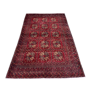 Red Mauri Bokhara Hand-Knotted Wool Rug - 8'8" X 5'6"