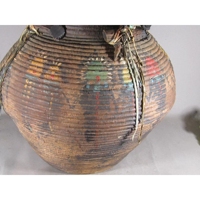 Large Robert Rivera Basket W/ Painted Dancers & Horns For Sale - Image 13 of 15