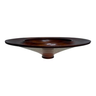 1990s Early Work Artisan Crafted Mahogany Centerpiece Bowl by Howard Michael Klepper For Sale