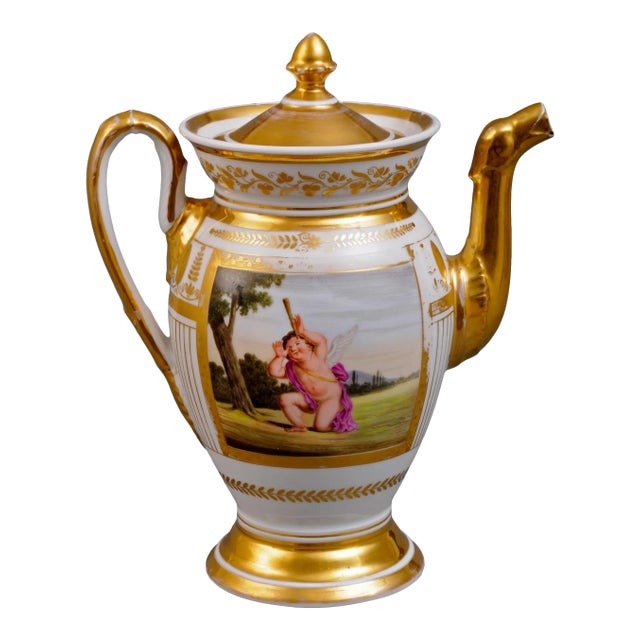 Paris Porcelain Coffee Pot, Circa 1810 For Sale